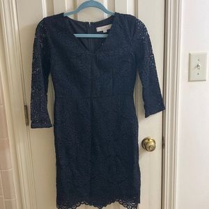 Beautiful black lace 3/4 sleeve dress. 0 petite